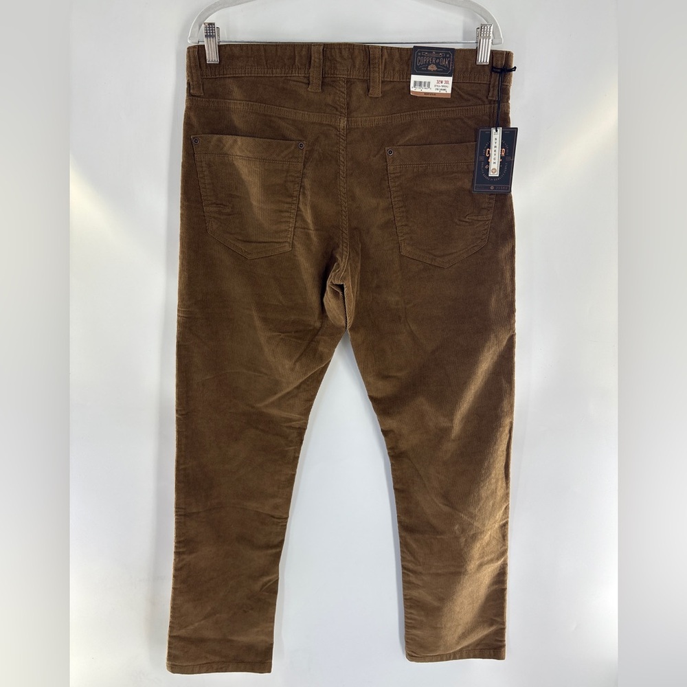 Men's Classic Tan Brown Corduroy Trousers - Picture 6 of 6